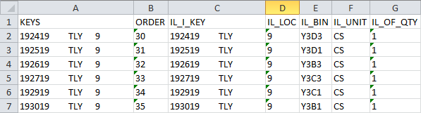 Bulk Bin in Excel